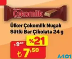 ÜLKER ÇOKOMİLK SÜTLÜ BAR ÇİKOLATA 24 G